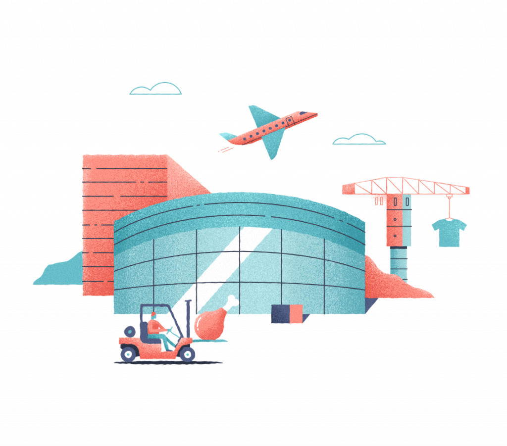 Illustrations des activités industrielles des Pays de la Loire.
